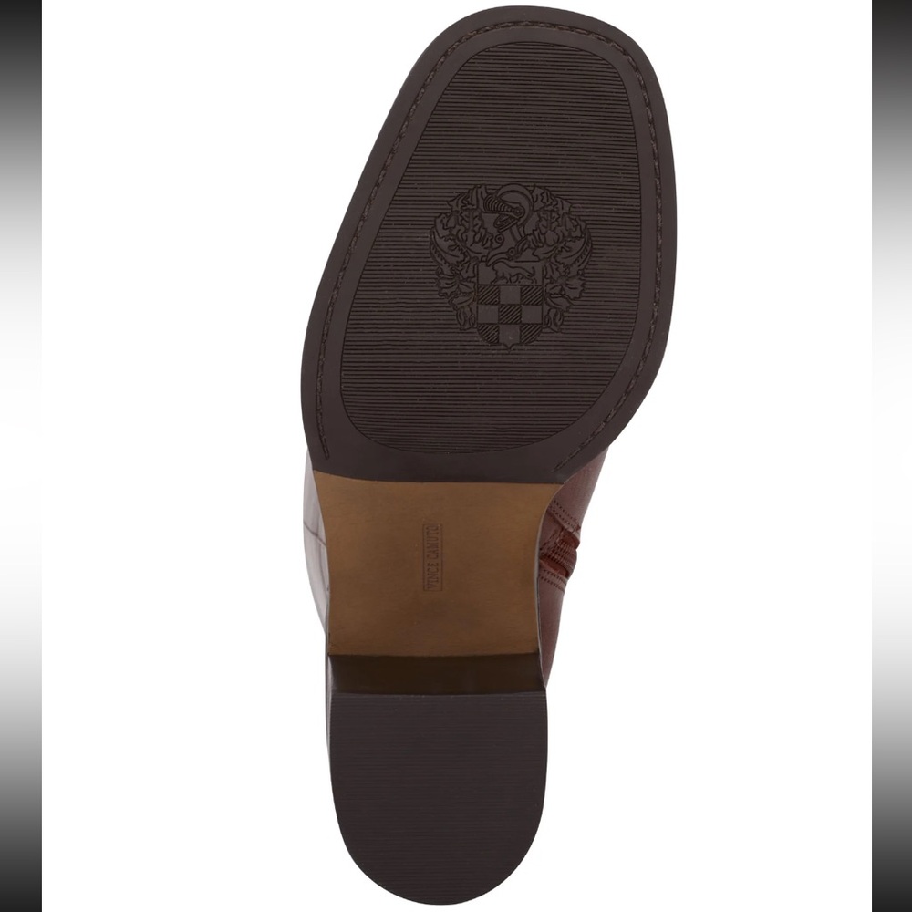Vince Camuto Gibi Cuero Brown Burgundy Ombré Leather Heel Wide Calf Boot 9.5 NWT - Picture 5 of 6